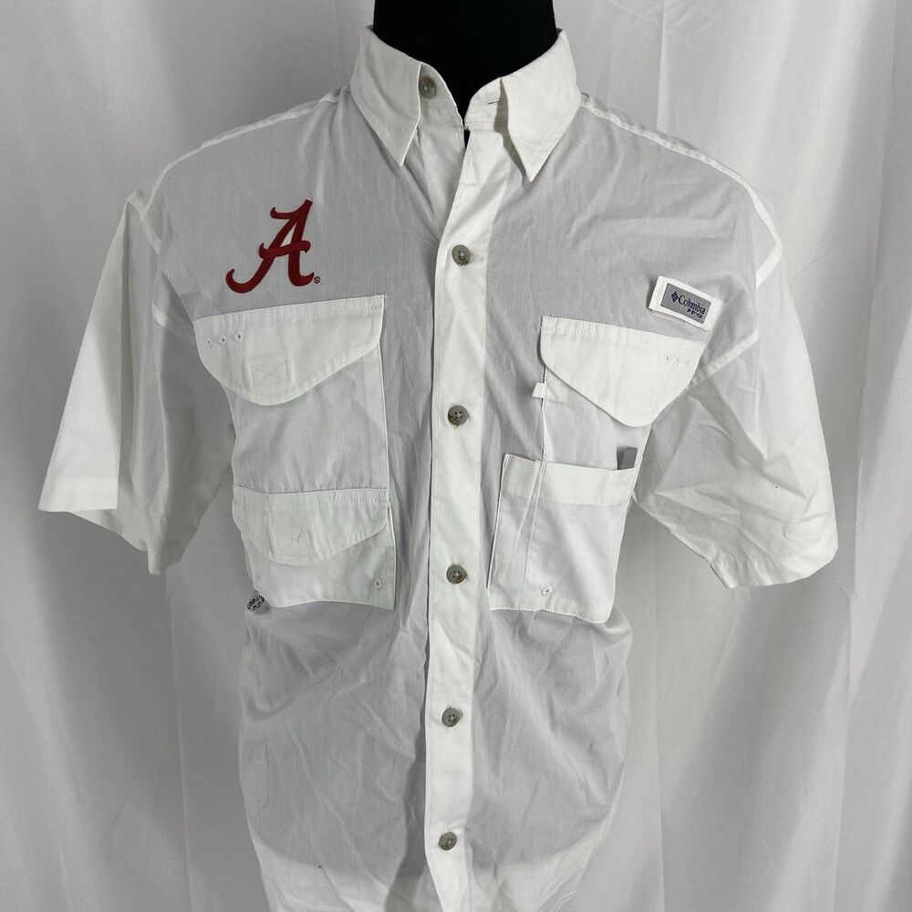 Columbia PFG Men’s Alabama Crimson Tide Vented Fishing Shirt Size Medium M